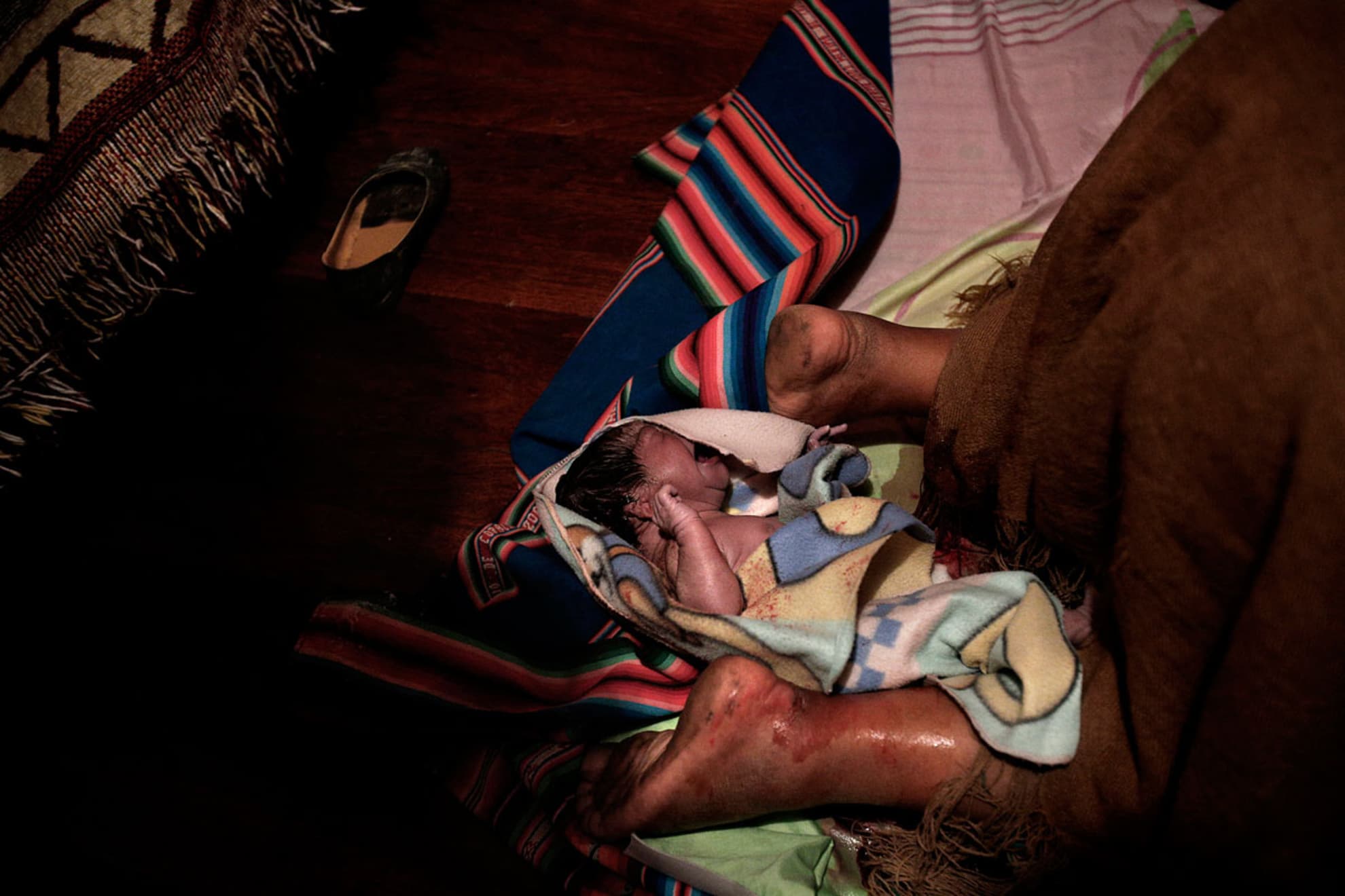 El bebe de Lidia Mamani Lima, 40 años, nacido en la sala de adecuación cultural del hospital de Patacamaya,